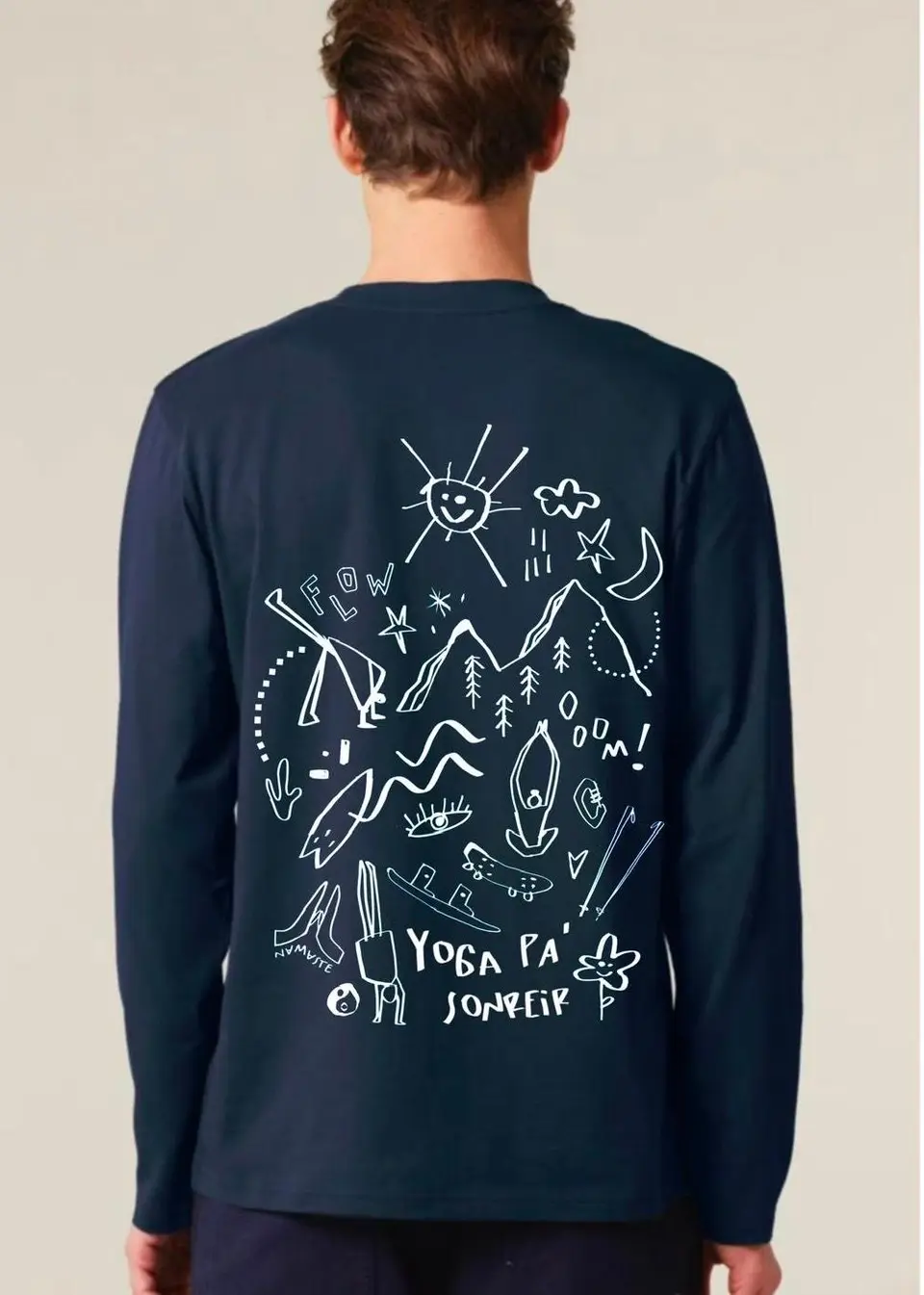 Camiseta de manga larga — Azul marino